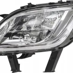 Przednia lampa Opel Astra J, z przezroczystym kloszem i czarną obudową, gotowa do montażu.